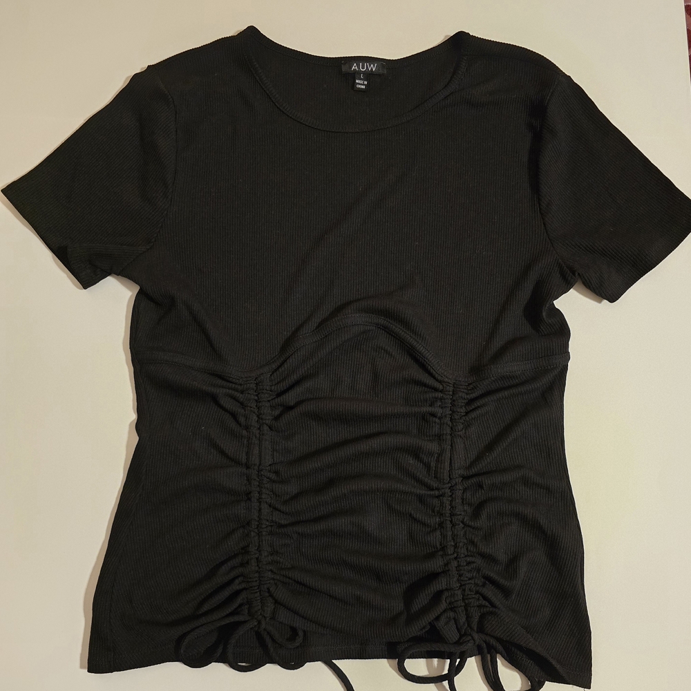 Black Ruched Women's Top